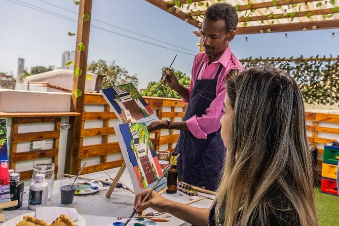 Brunch And Paint in a secret rooftop - Painting your Cartagena scene: what you’ll actually create