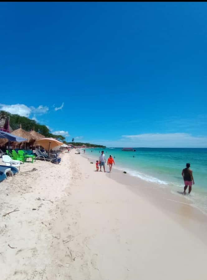 Cartagena: Barù Island Playa Blanca with Lunch - Entering Playa Blanca: stairs, wide sand, and a “less rushed” feel