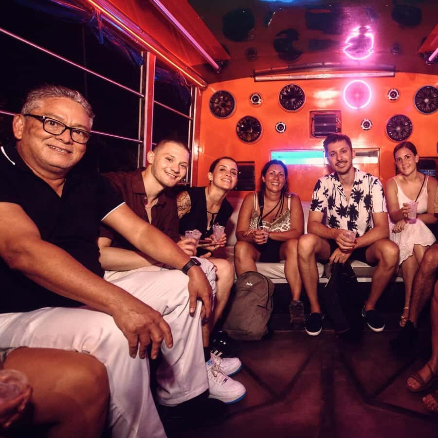 Cartagena: Funny PartyBus with dance floor and good music! - Food tasting and the drinks rule: what to do before you get hungry