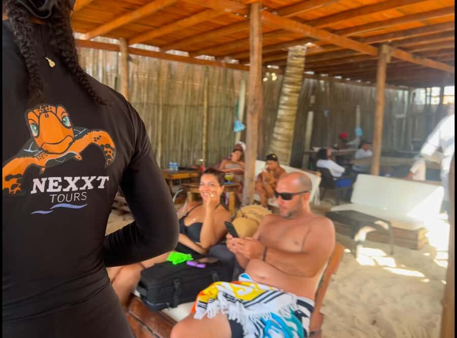 Cartagena: Isla Baru Beach Club at Playa Blanca - Beach reality check: vendors, flies, and water sports energy