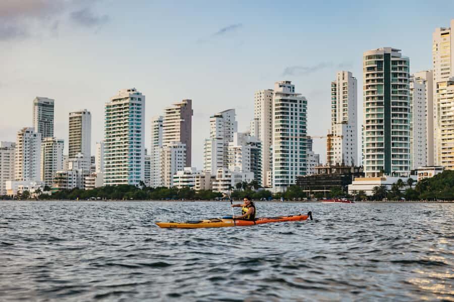 Cartagena: Sunset Sea Kayaking Tour - Castillogrande on the move: the short hike phase and getting your bearings