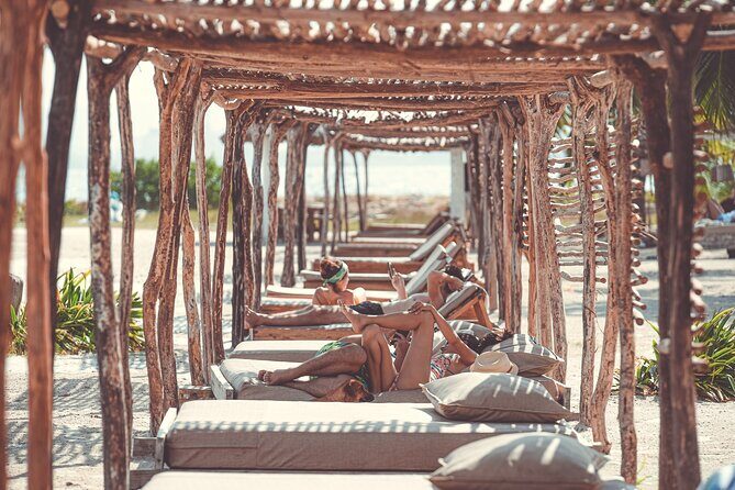 Experience Fenix Beach Cartagena - Basic Day Pass - Beach Bed Location: Second Row Has a Real Meaning